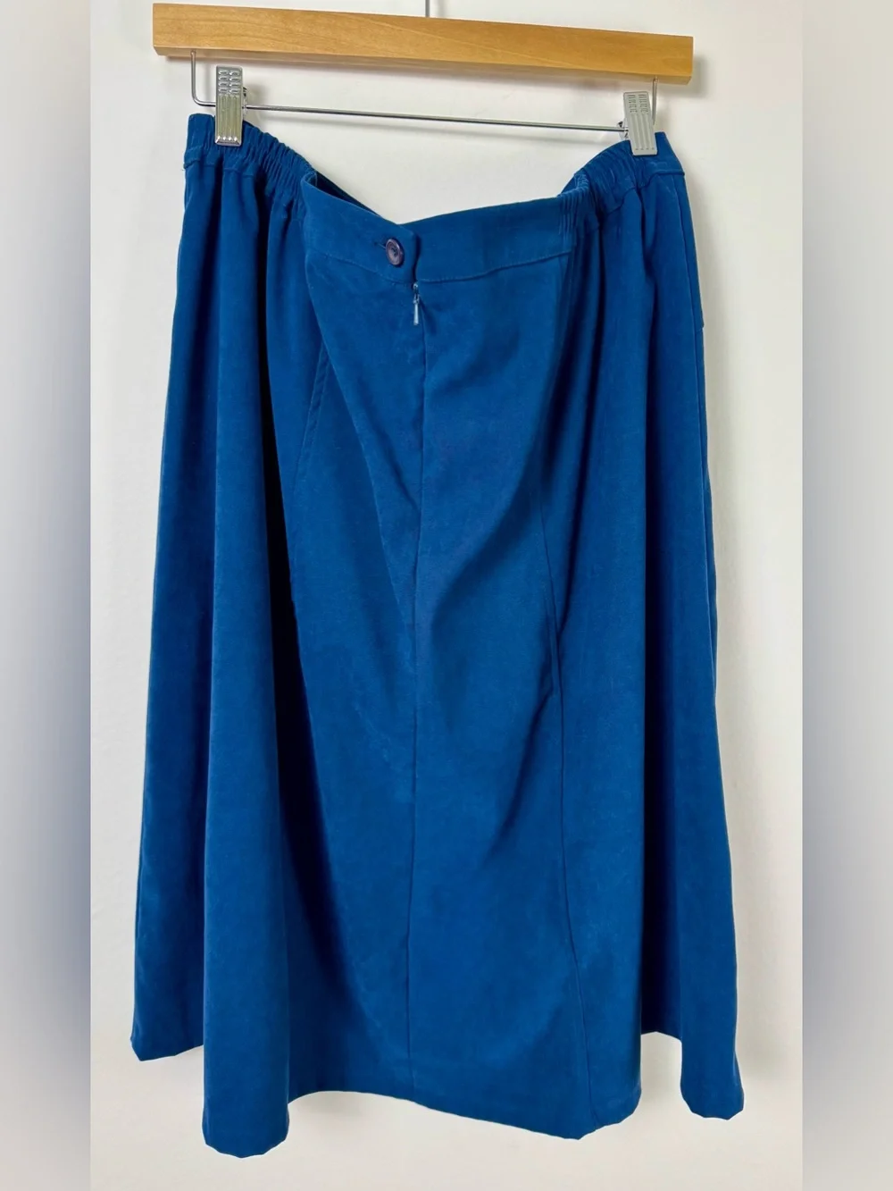 Elementz Blue Faux Suede A-Line Midi Skirt XL